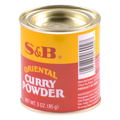 S&B Oriental Curry Powder in a jar enhances curries with vibrant aroma.