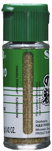 S&B Sansho granules closeup highlighting versatile Japanese pepper for fried meals
