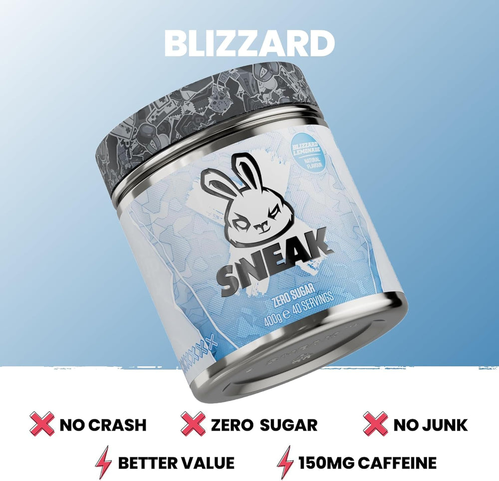 SNEAK Blizzard Lemonade scoop showing precise serving for consistent energy.