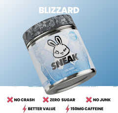 SNEAK Blizzard Lemonade scoop showing precise serving for consistent energy.