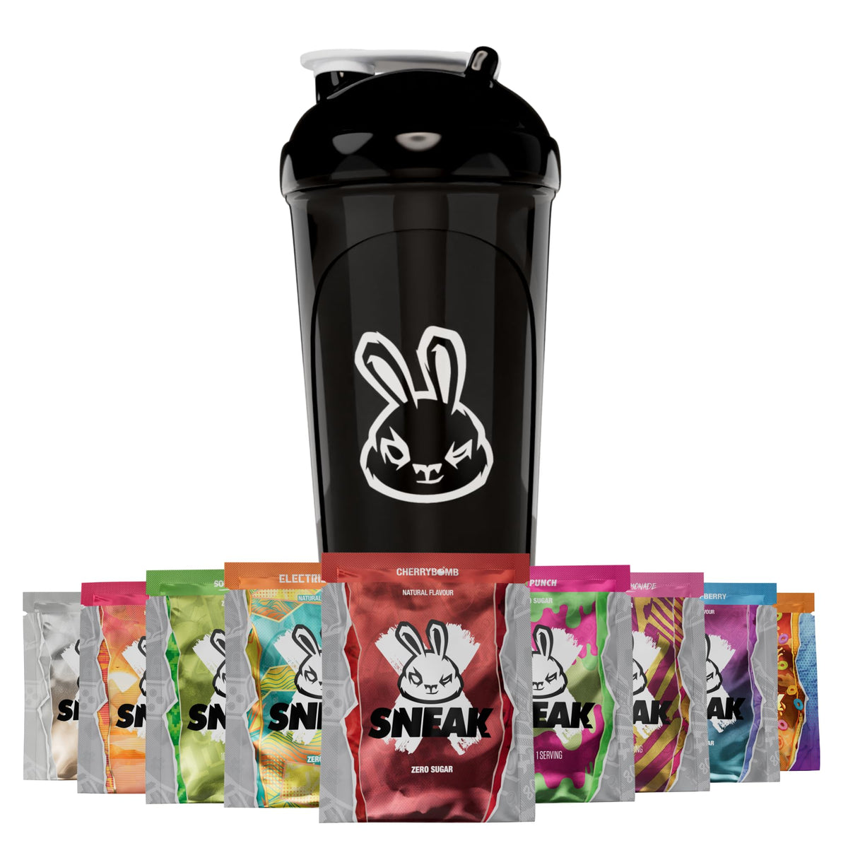 SNEAK Starter Pack flavors variety shown for customizable on-the-go energy boosts.