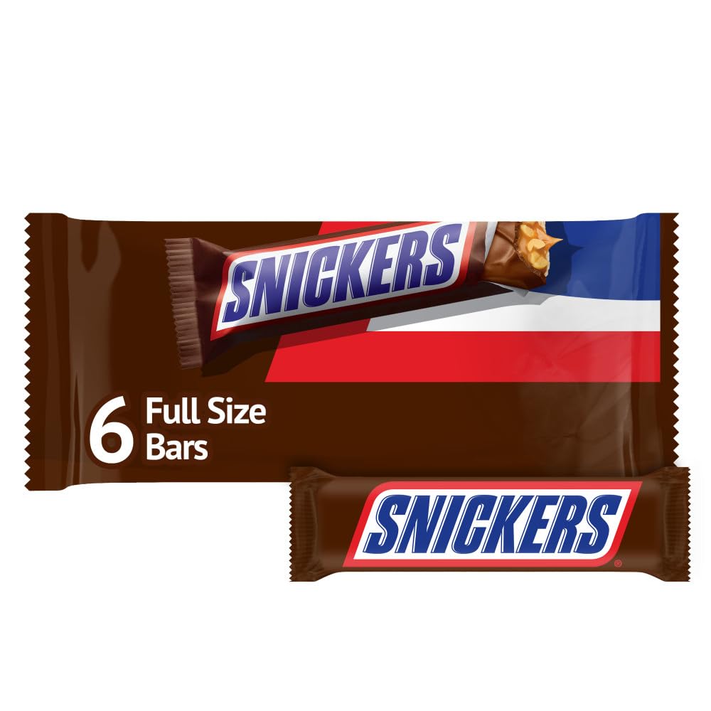 SNICKERS NFL full-size bars in package for game-day snacking