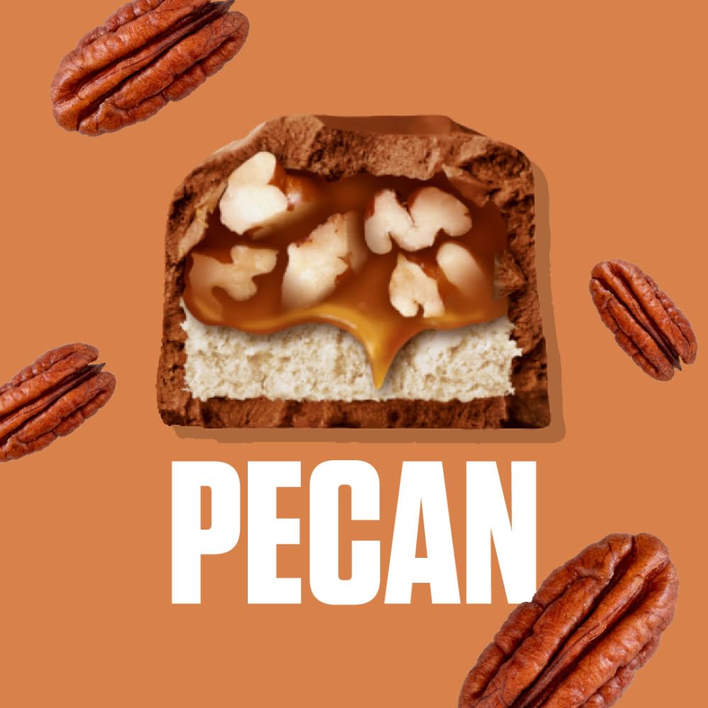 Snickers Pecan Milk Chocolate Bar beside ice cream sundae for dessert.