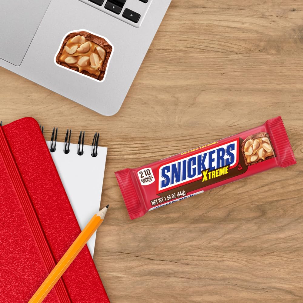 Snack-ready Snickers Xtreme bars tucked in a bag
