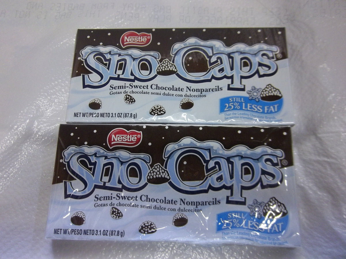 Two Sno-Caps theater boxes close-up for movie-night sharing versatility.