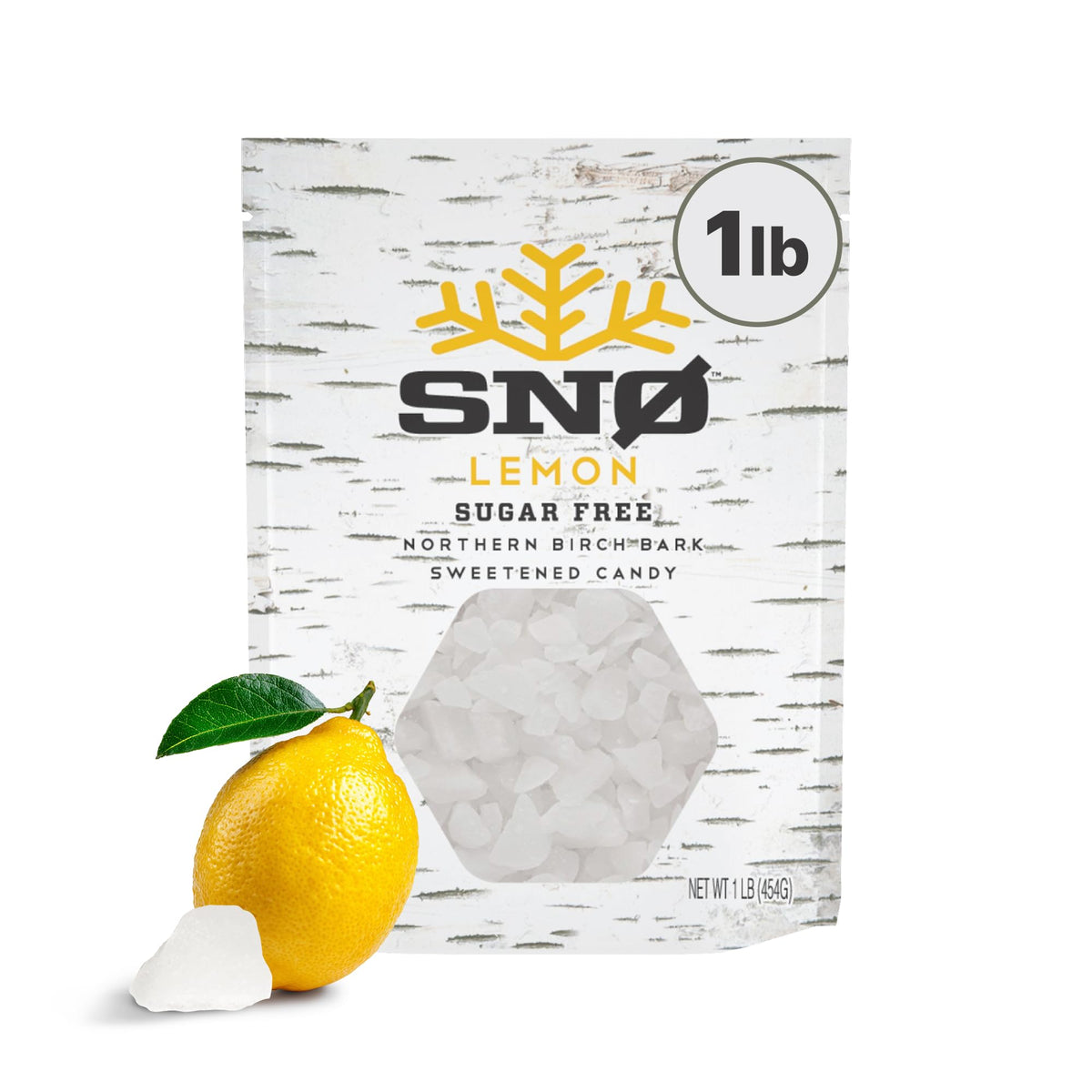 SNØ Lemon Xylitol Candy Chip with refreshing lemon flavor for daily dental care