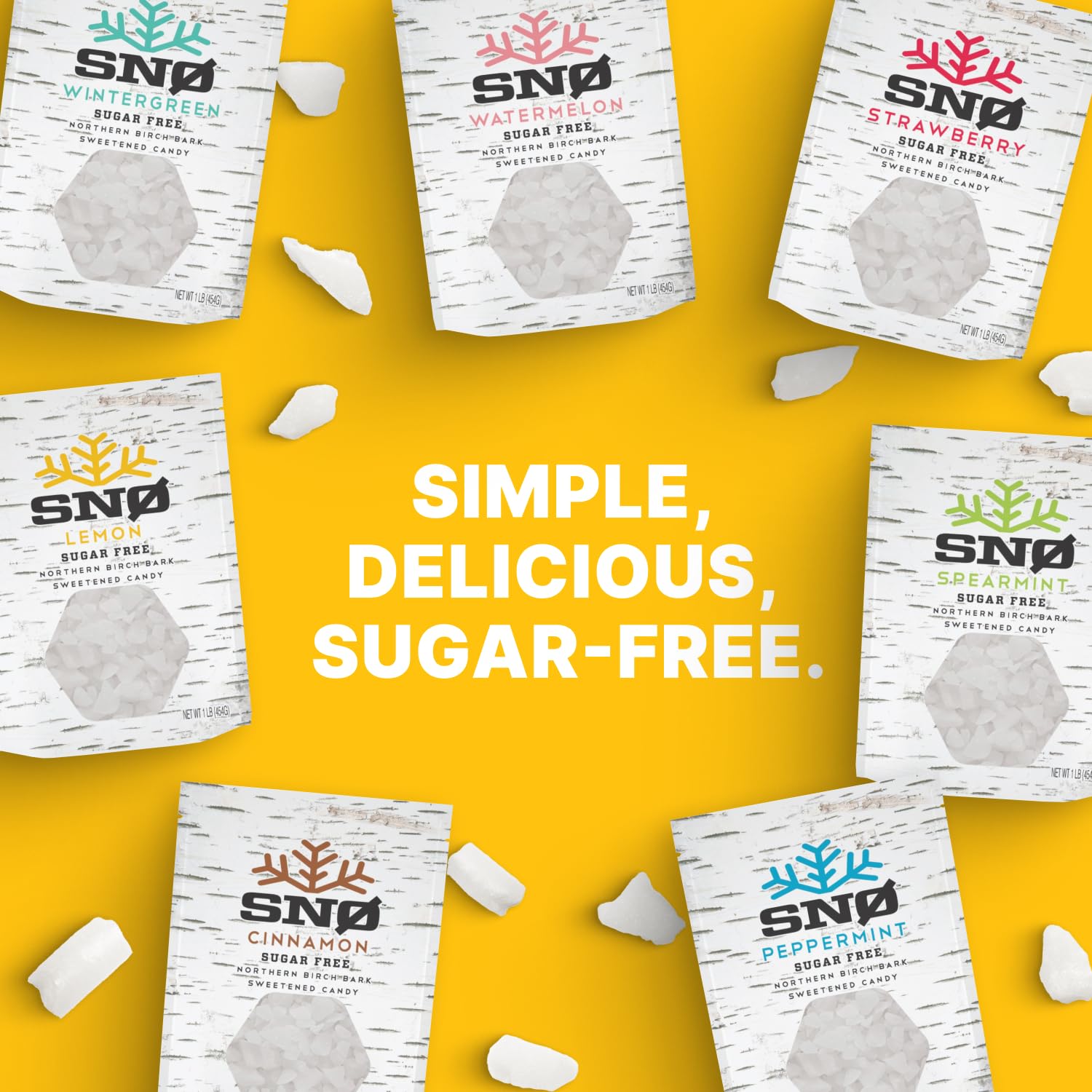 SNØ bulk bag sits on counter ready for daily oral care routine