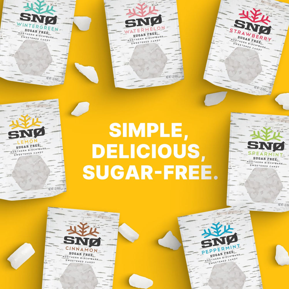 SNØ bulk bag sits on counter ready for daily oral care routine