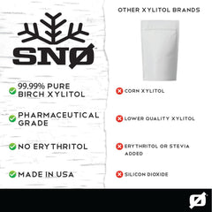 SNØ Pure Birch Xylitol powder close-up blends smoothly into recipes