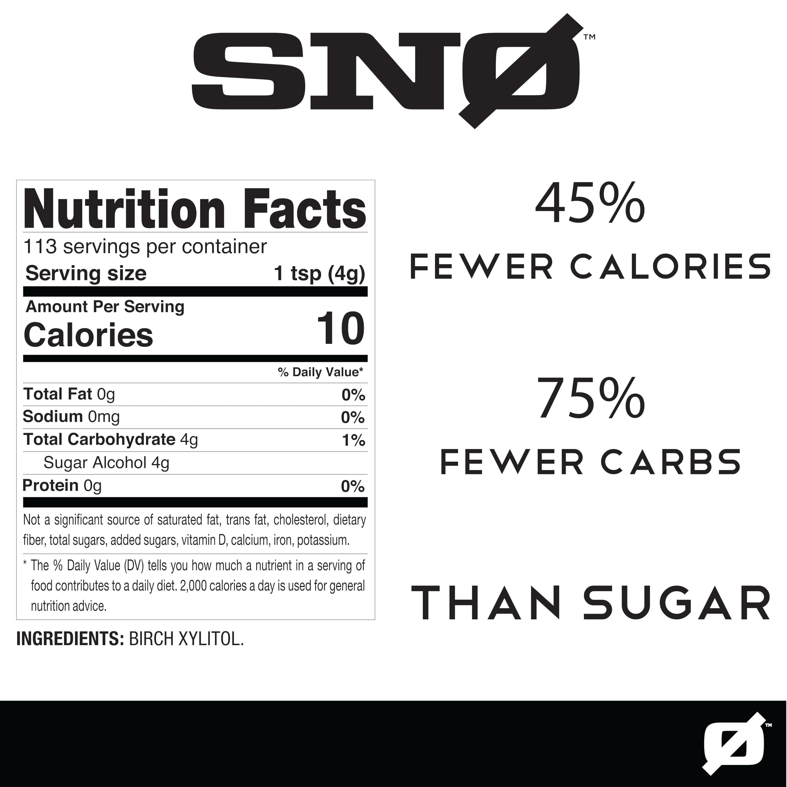 SNØ Pure Birch Xylitol scoop-in-bag for precise, convenient sweetness