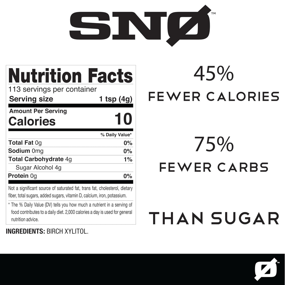 SNØ Pure Birch Xylitol scoop-in-bag for precise, convenient sweetness