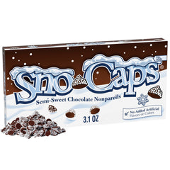 Sno-Caps bulk 15-pack box, cocoa-rich chocolate, ideal for sharing during movie nights.