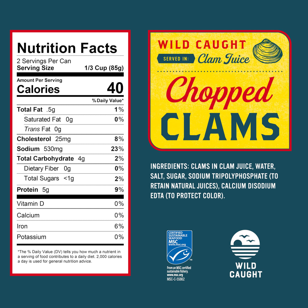 Snow's chopped clams in own juice preserve texture for sauces