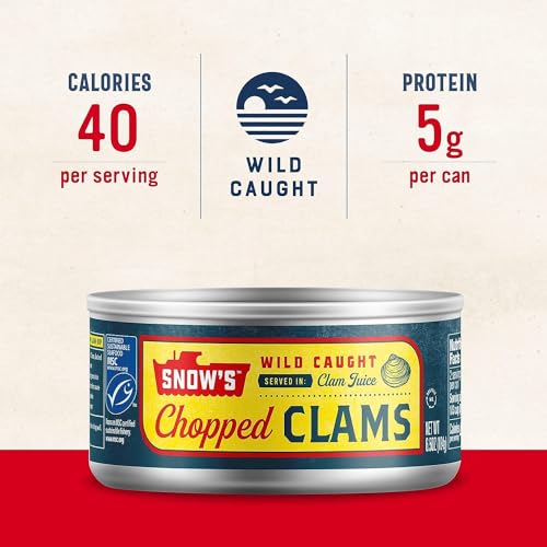 Snow's clams deliver 5g protein per serving for satisfying meals.