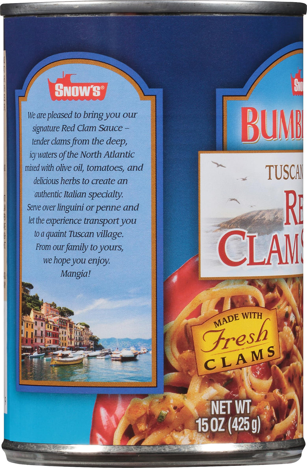 Snow's Tuscan-Style Red Clam Sauce ingredients close-up, featuring fresh clams