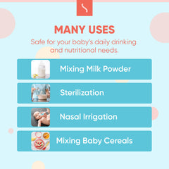 Snugell baby water packaging highlighting infant hydration option