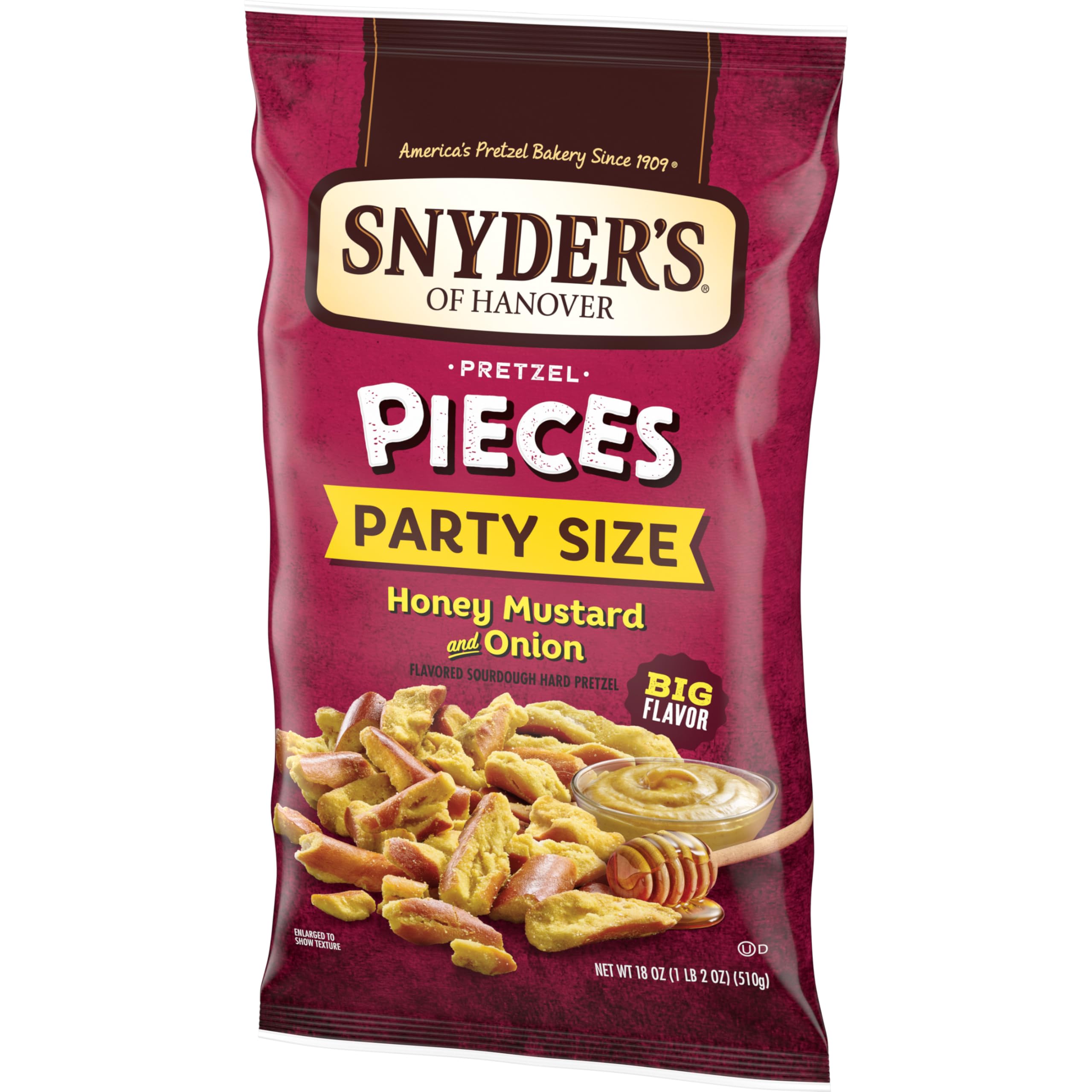 Snack-ready Snyder's pretzel pieces on a platter for parties
