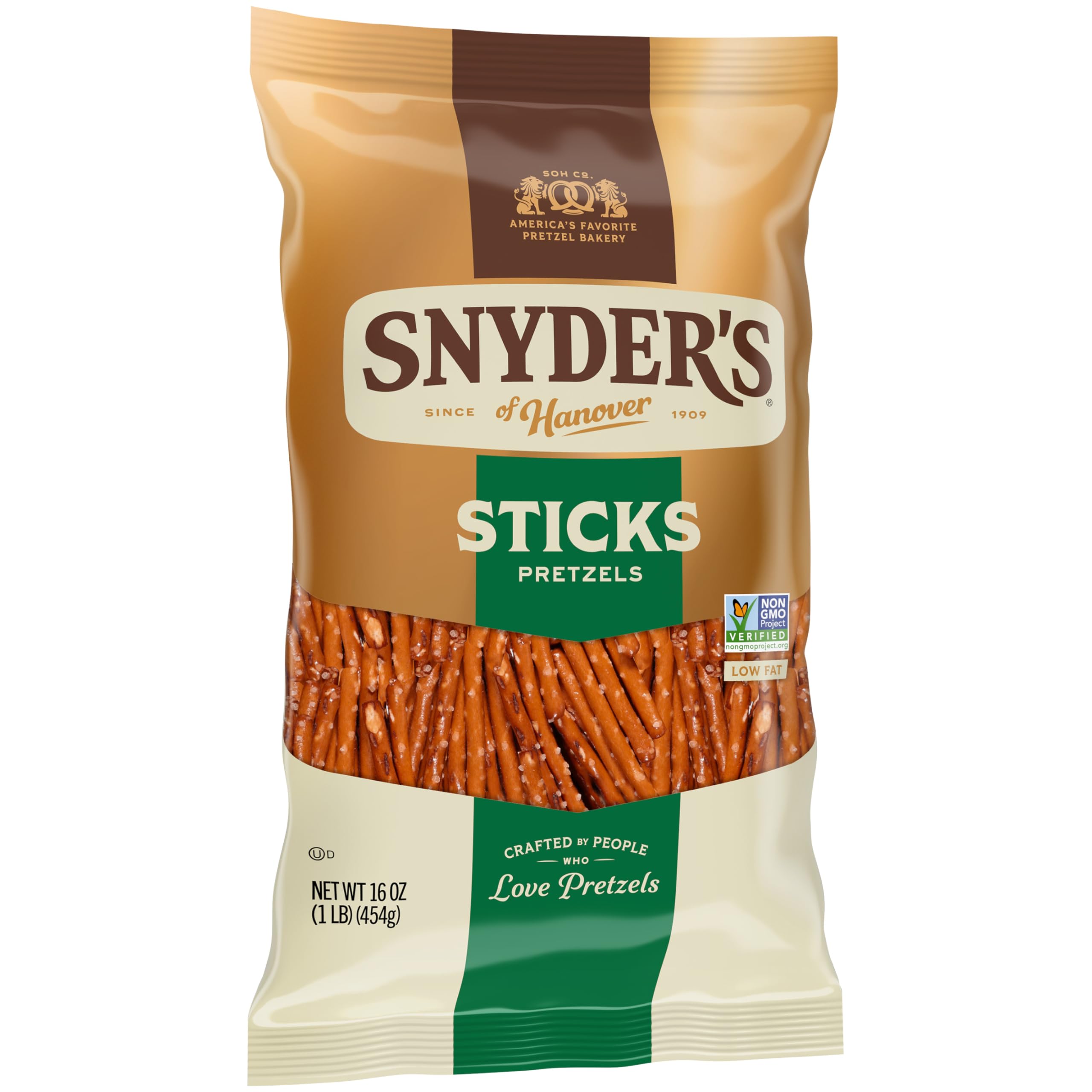 Snyder's of Hanover Sticks Pretzels bag—family favorite since 1909.