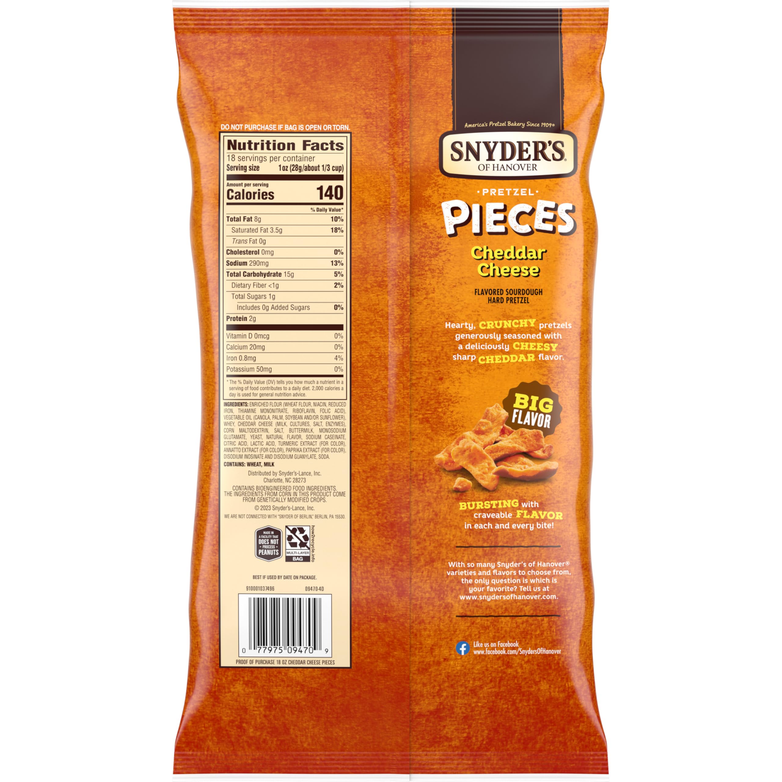 Snyder's of Hanover 18-ounce party size bag ready for gatherings.