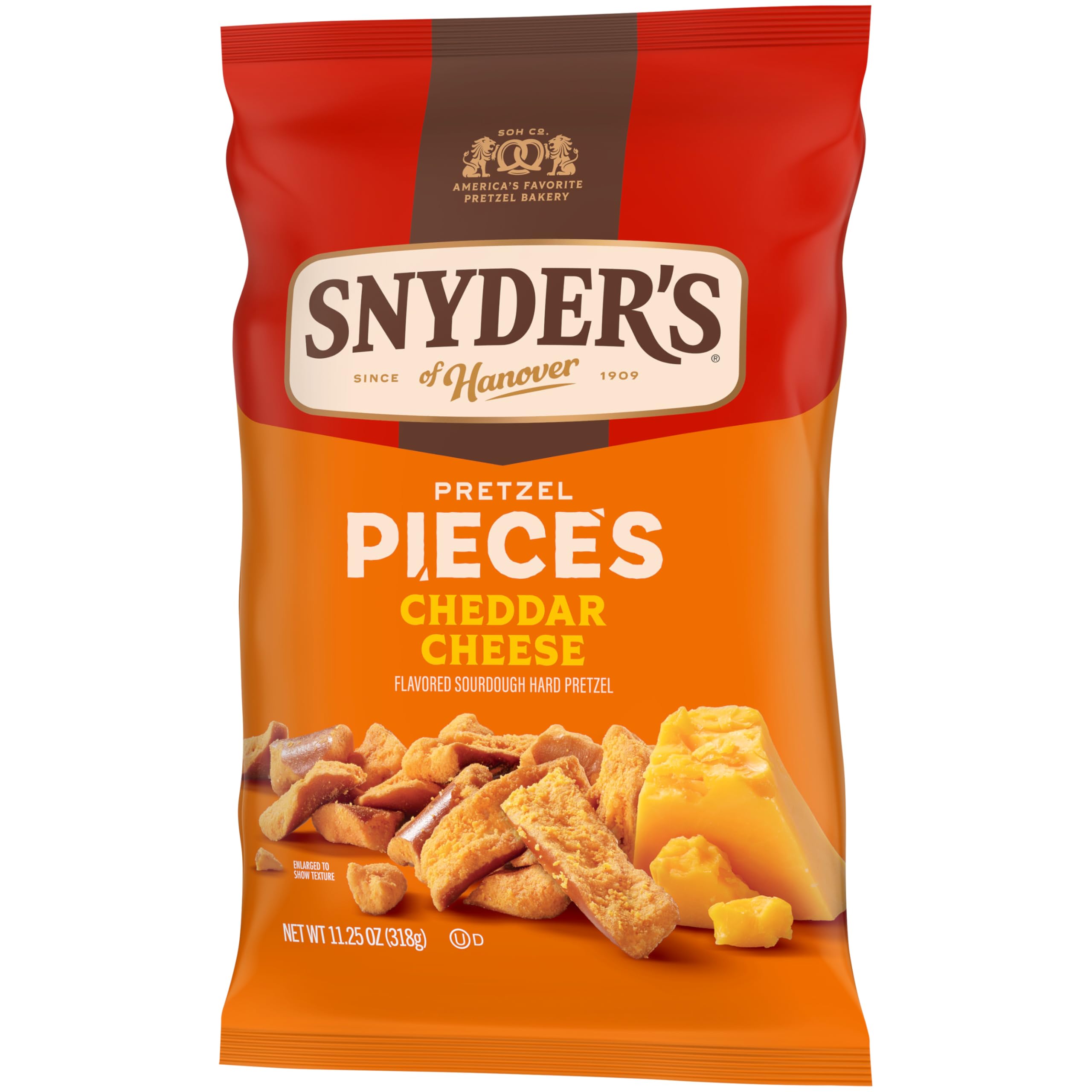 Snyder's of Hanover cheddar pretzel pieces snack time for lunch