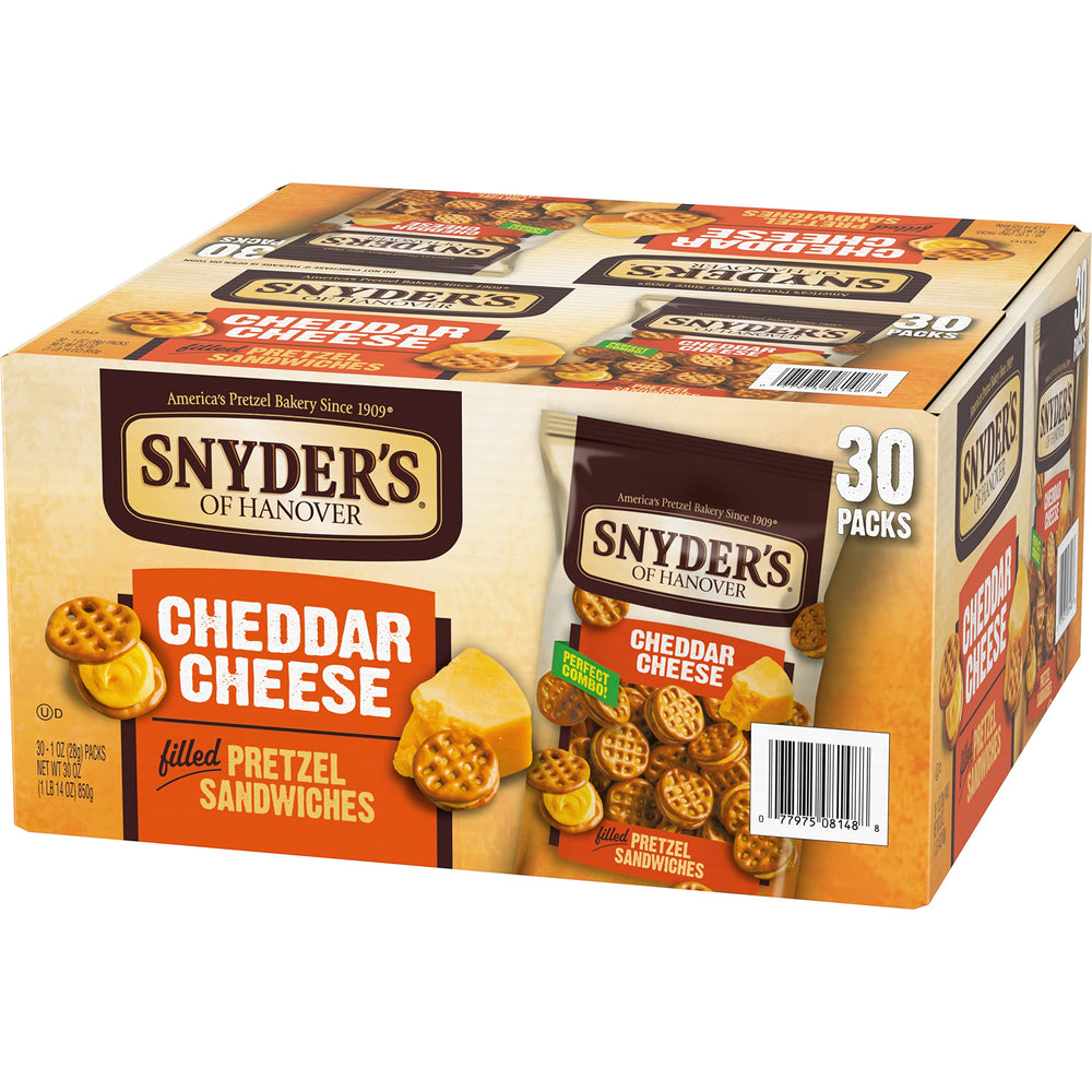 Snyder's of Hanover 30-pack multipack box, easy stocking and sharing.