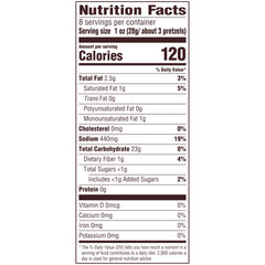 Snyder's of Hanover gluten-free pretzels back label view with ingredients.