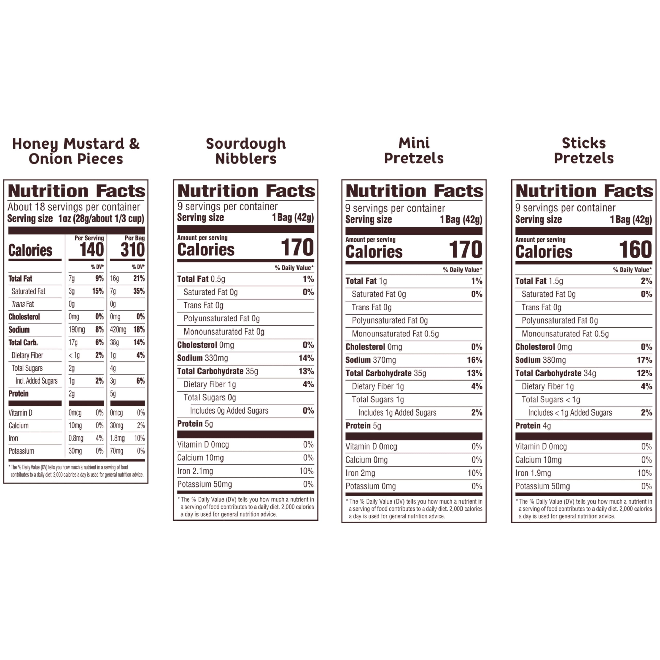 Assorted individual snack packs by Snyder's of Hanover for easy lunches.
