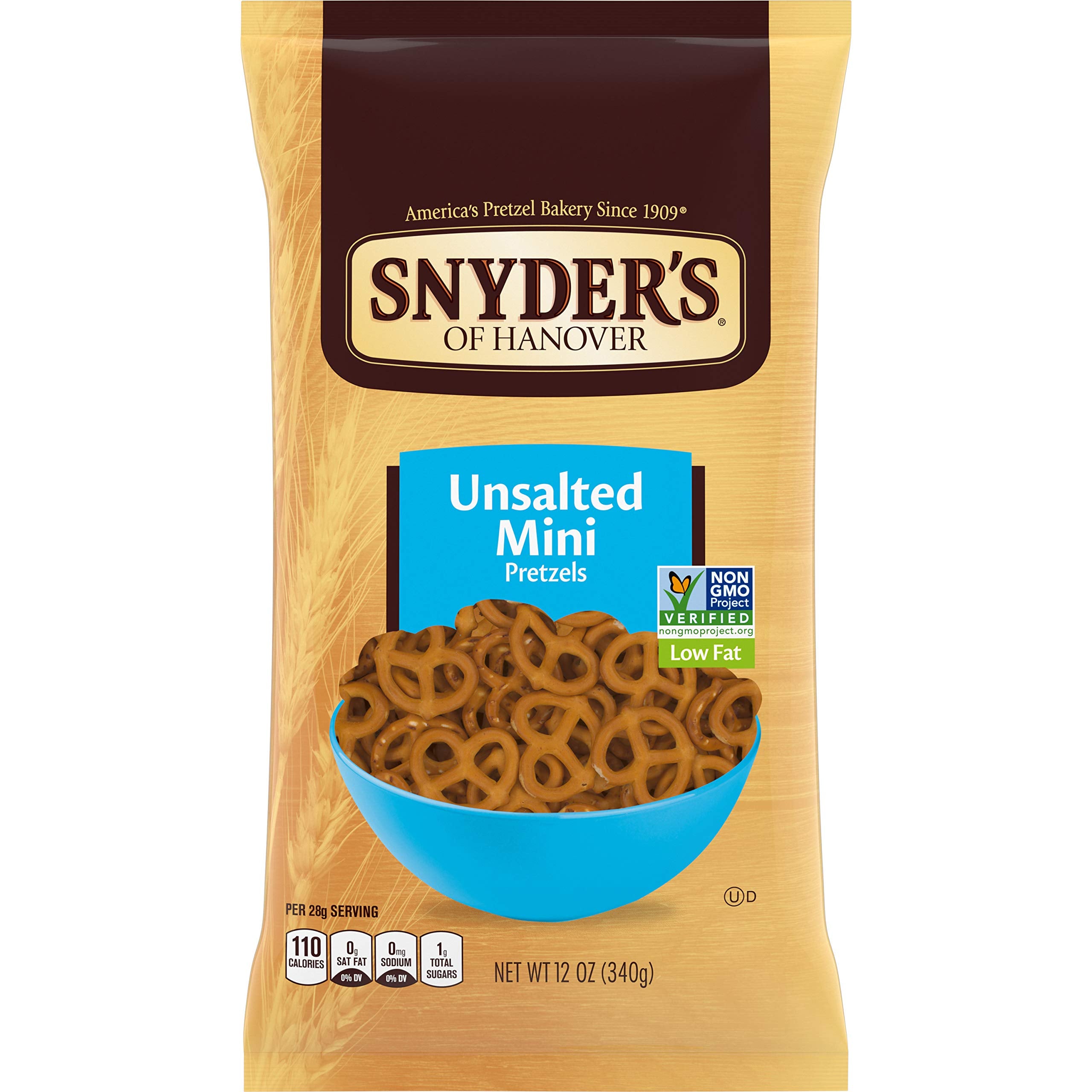 Close-up of crunchy mini unsalted pretzels, ideal for dips
