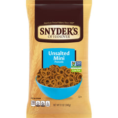 Close-up of crunchy mini unsalted pretzels, ideal for dips