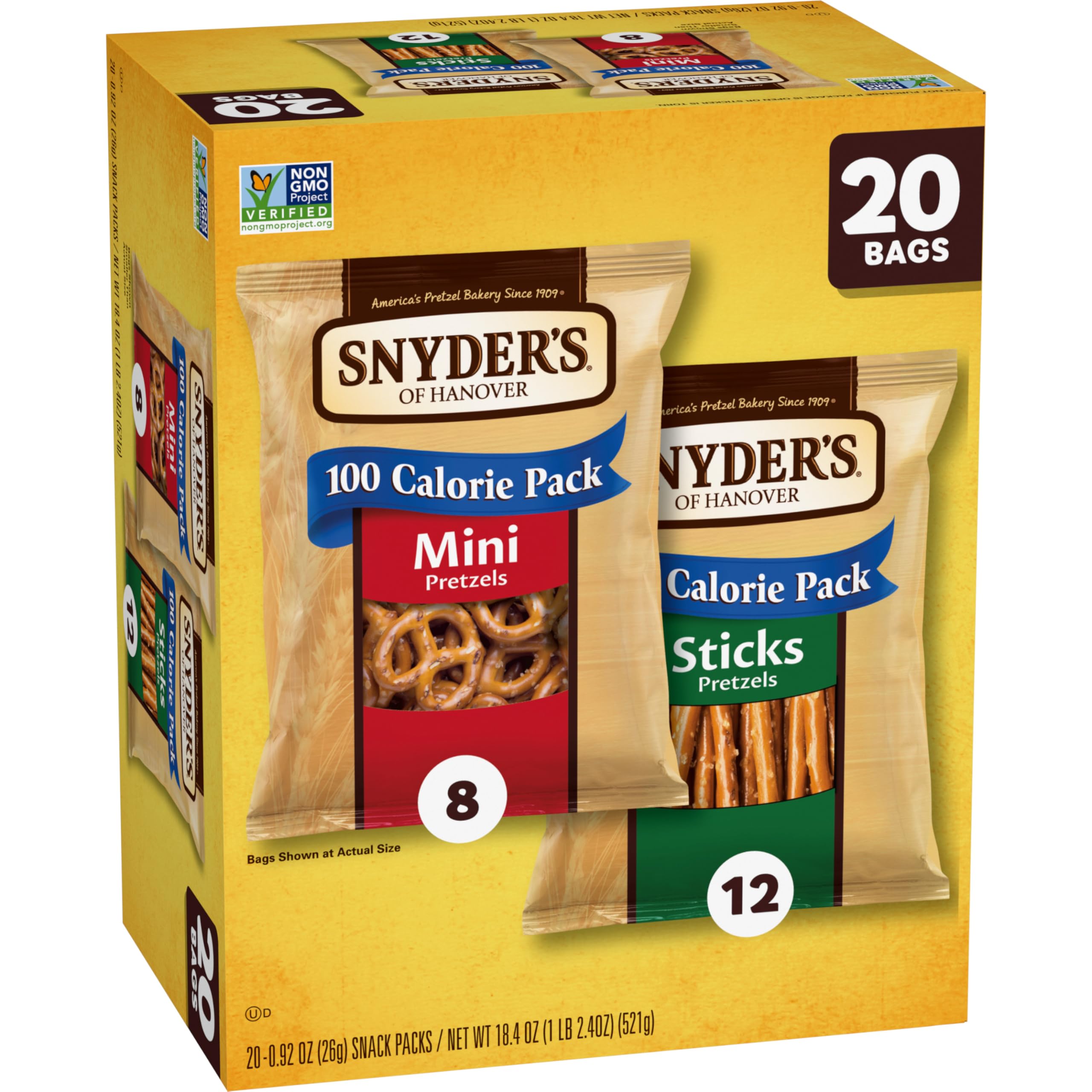 Non-GMO verified Snyder's pretzels from a peanut-free facility