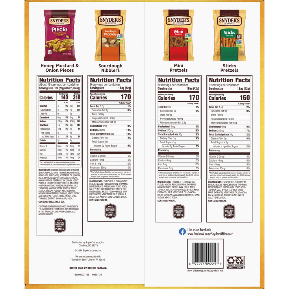 Pretzels from a nut-free facility ideal for nut-free schools or homes.