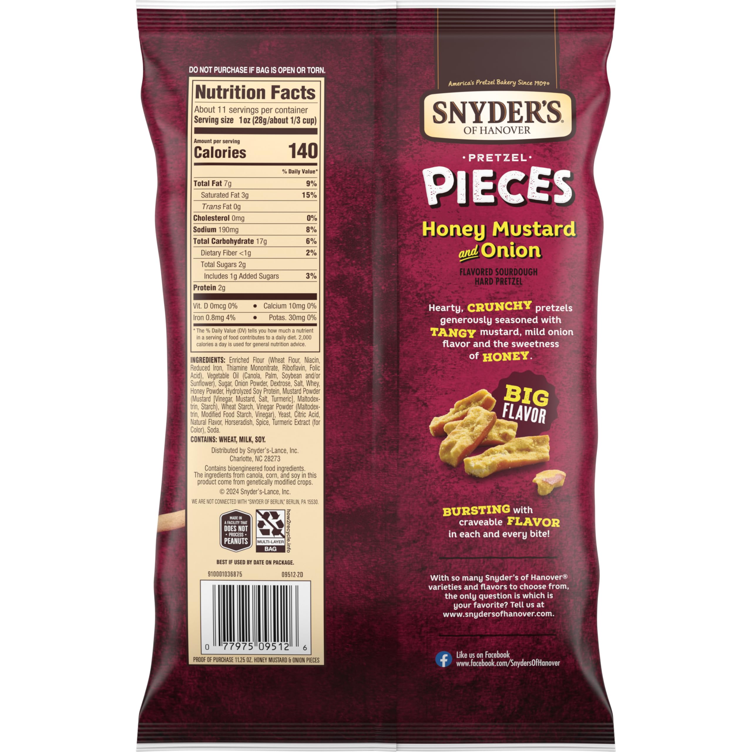 Snyder's of Hanover bag poured into a serving bowl, easy to portion for snacking