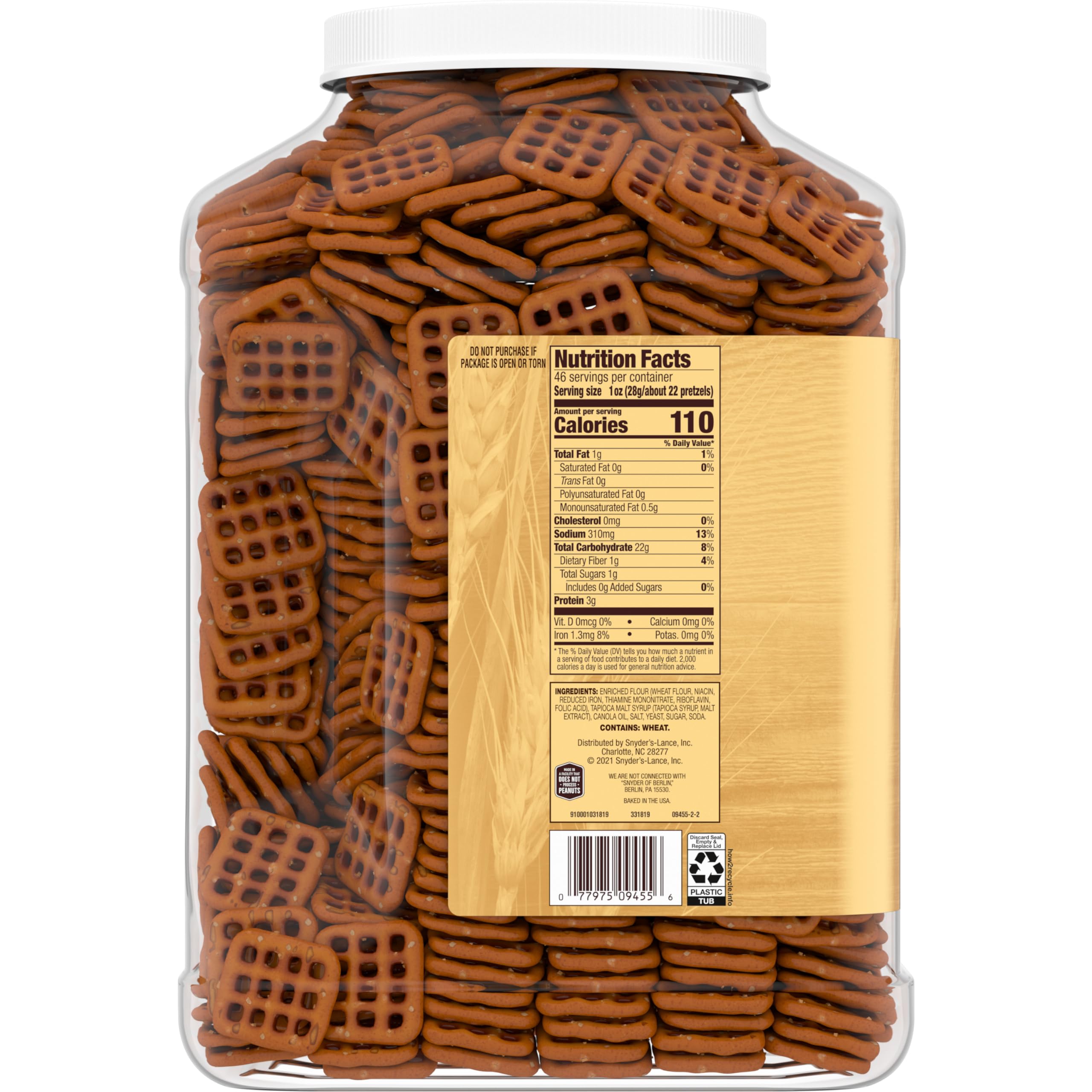 Snyder's of Hanover Pretzel Snaps non-GMO and peanut-free facility reassurance
