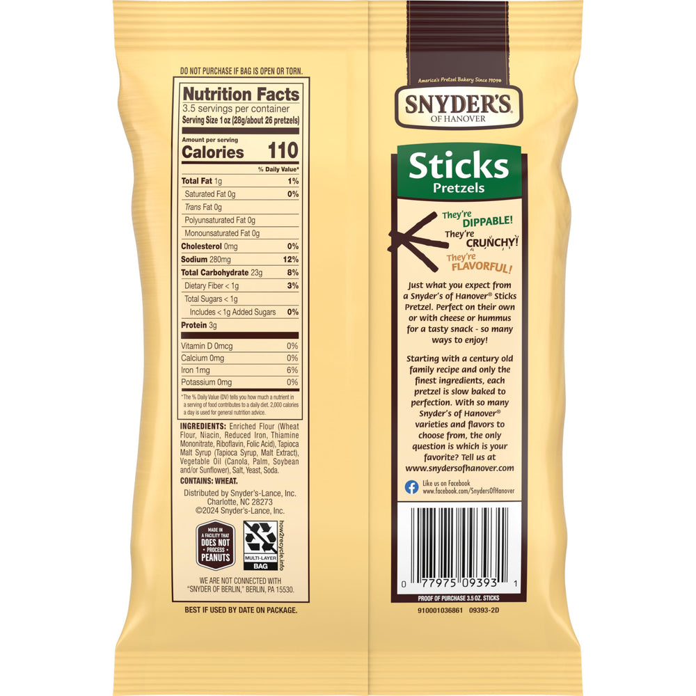 Pretzel sticks ready for dipping ideas and snack creations with Snyder's