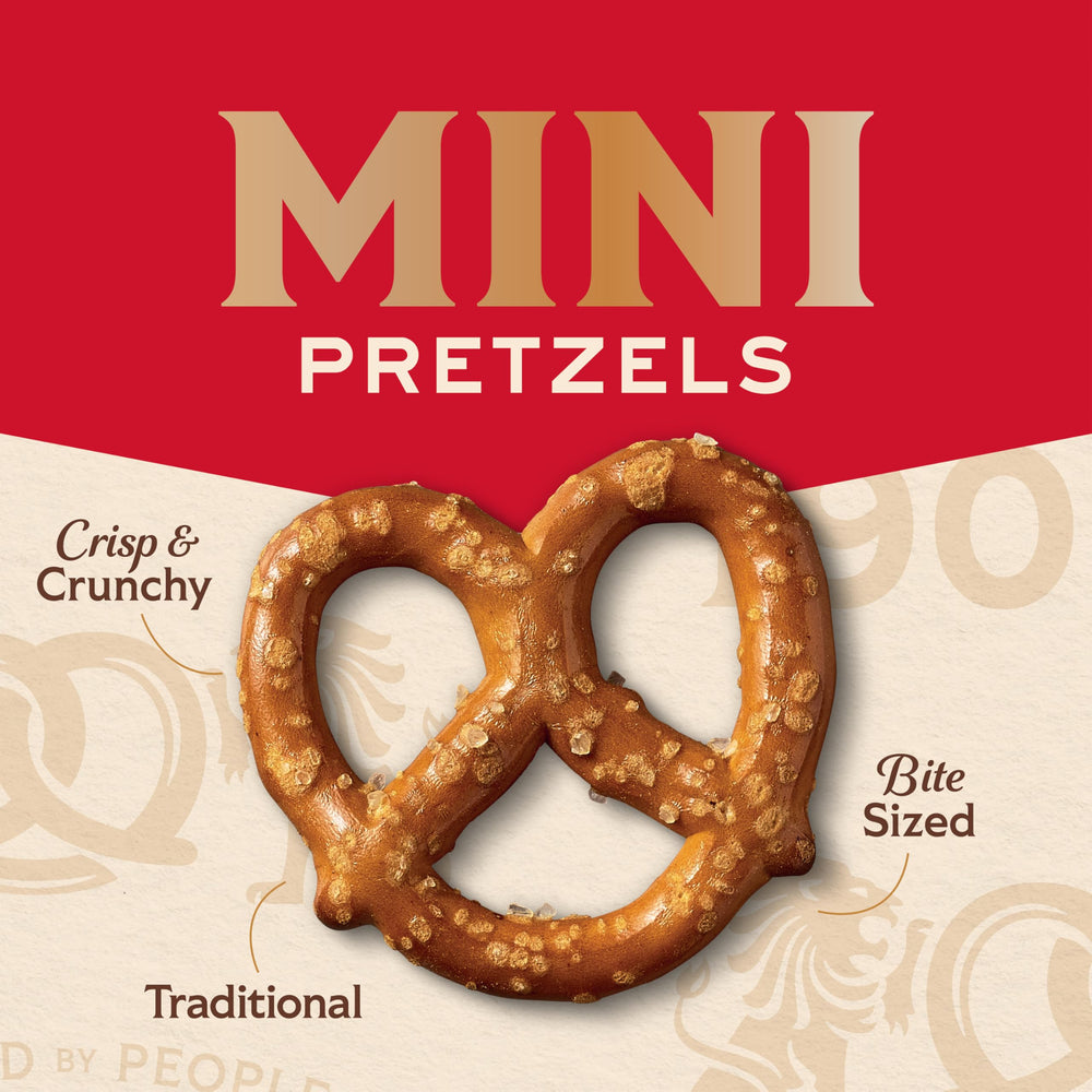 Snyder's of Hanover pretzels detail—heritage since 1909 and oven-baked goodness.