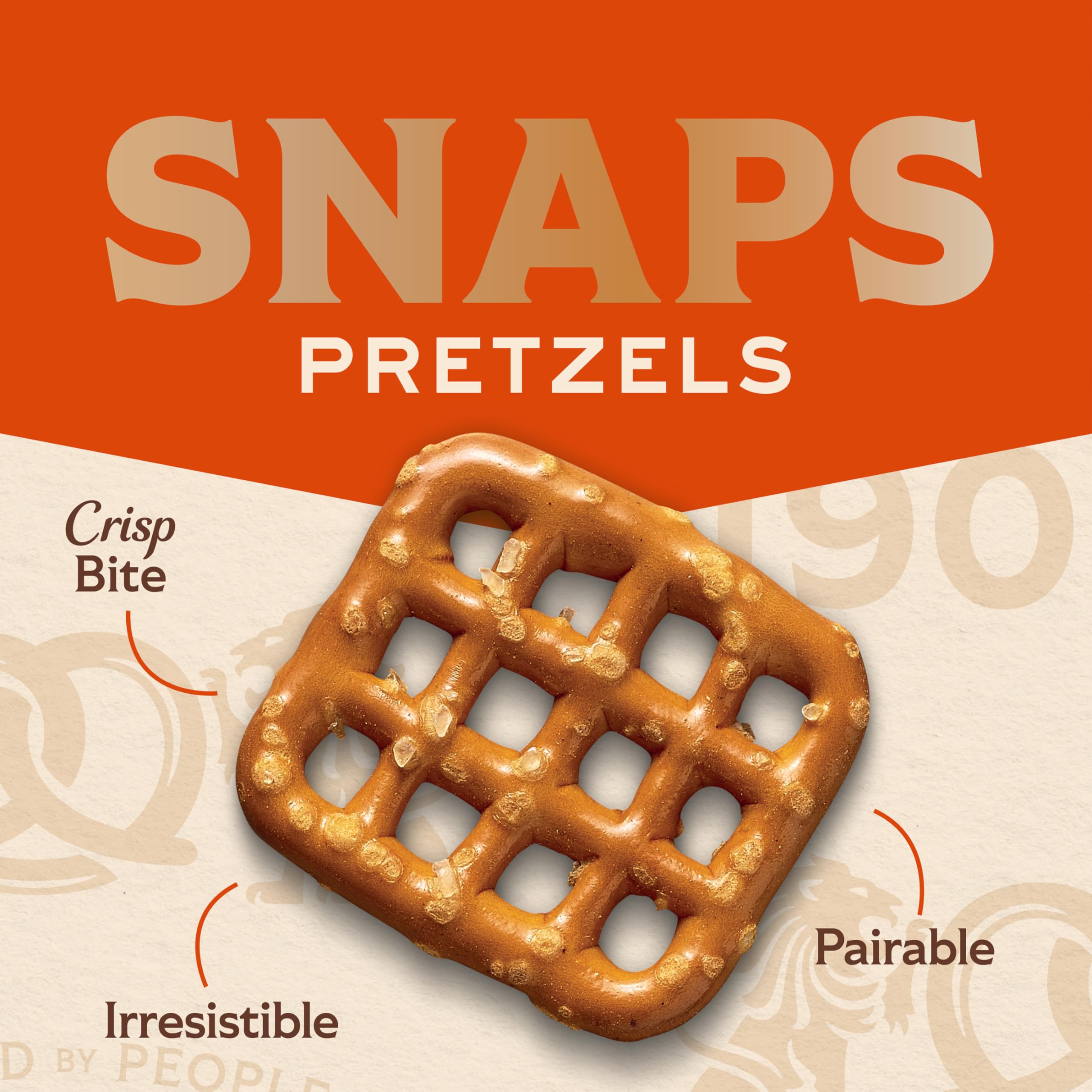 Snyder's of Hanover Snaps Pretzels stack neatly for quick snacking.