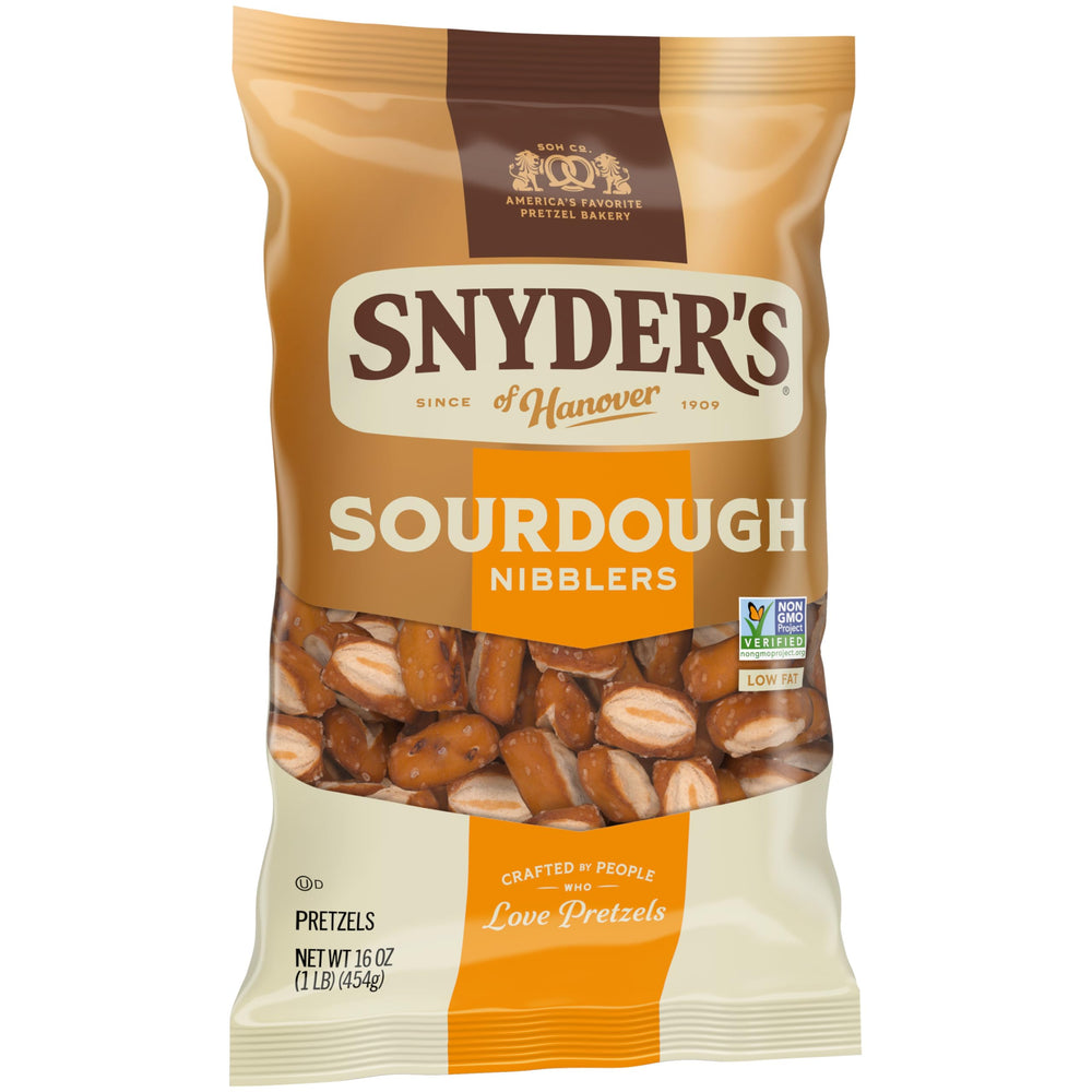 Snyder's Sourdough Nibblers pair well with cheese spreads.