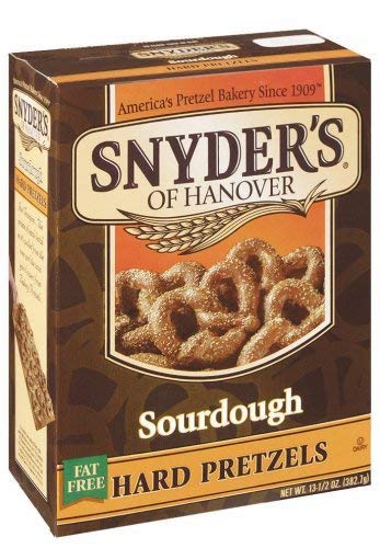 Snyder's of Hanover Sourdough Pretzels close-up of crisp twists and sourdough flavor.