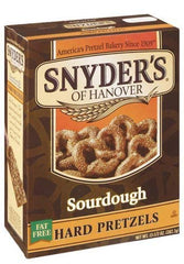 Snyder's of Hanover Sourdough Pretzels close-up of crisp twists and sourdough flavor.