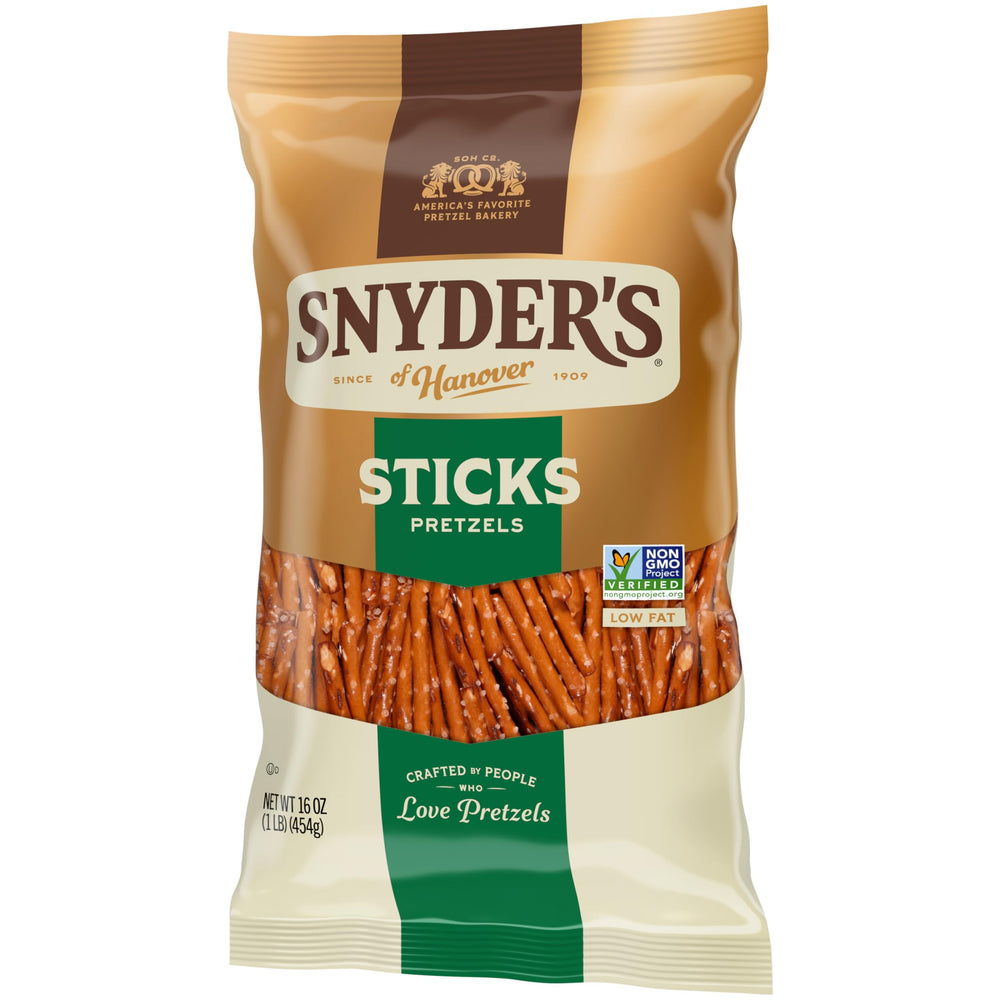 Snyder's of Hanover Sticks Pretzels sticks—1 gram fat per serving.