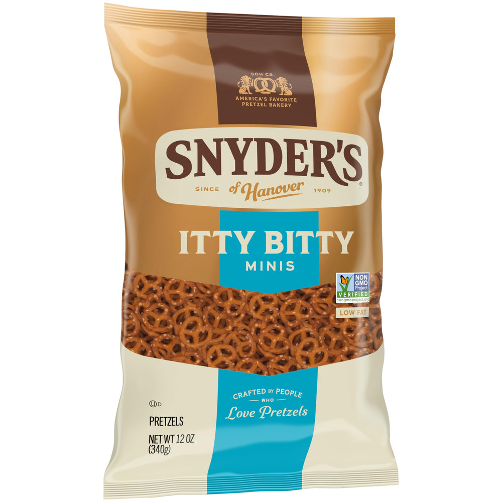 Trail-mix-ready tiny pretzels adding crunch to fruit and nuts.