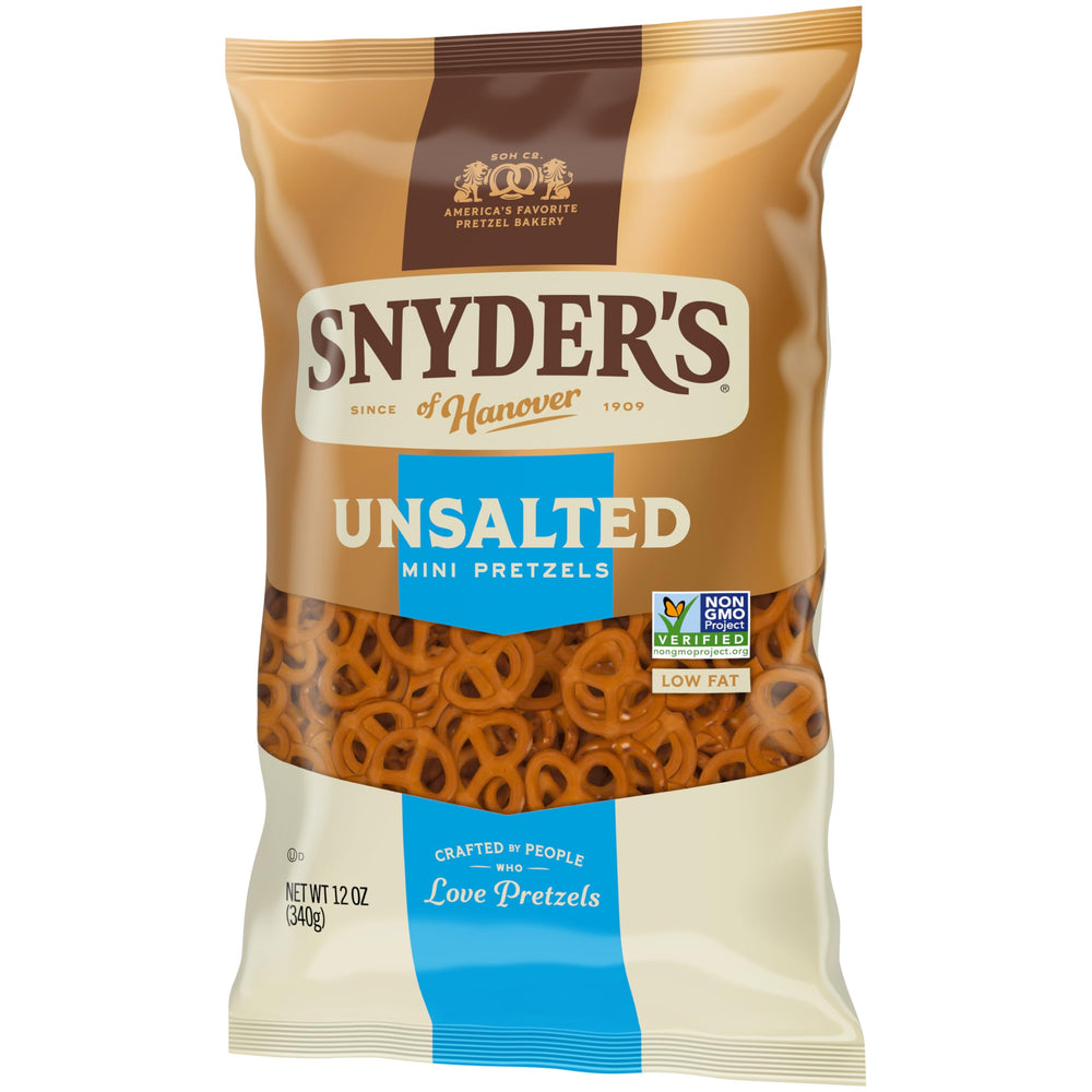 Ingredients image of Snyder's unsalted mini pretzels highlighting wholesome prep