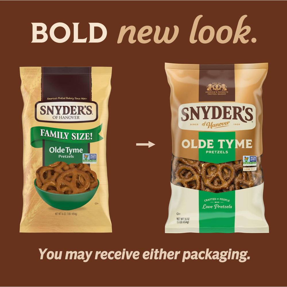 Snyder's Old Tyme Pretzels with mustard for dipping.