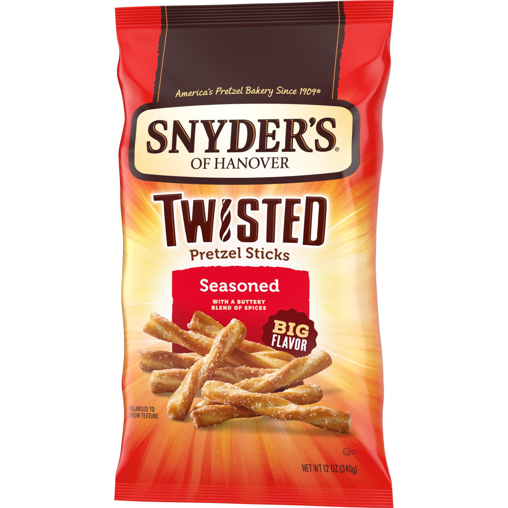 Family snack night with Snyder's twisted pretzel sticks for shared crunch.