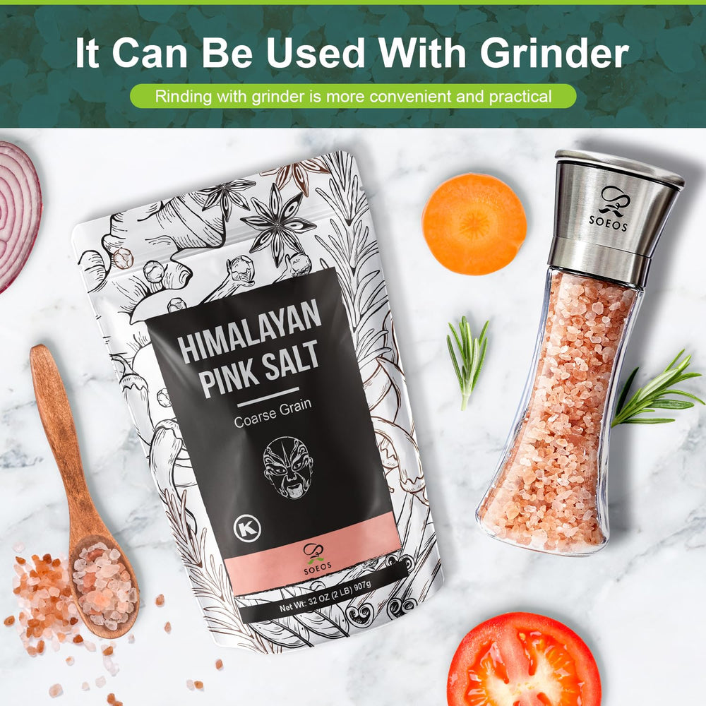 Soeos Himalayan Pink Salt in a bowl highlighting natural pink mineral color.