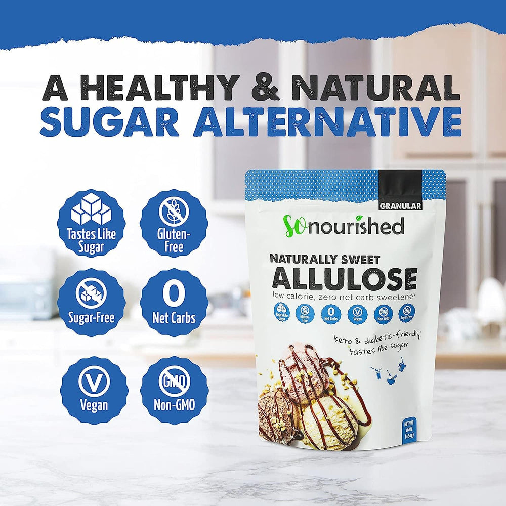 So Nourished Allulose Granular ingredients highlight vegan, gluten-free formula
