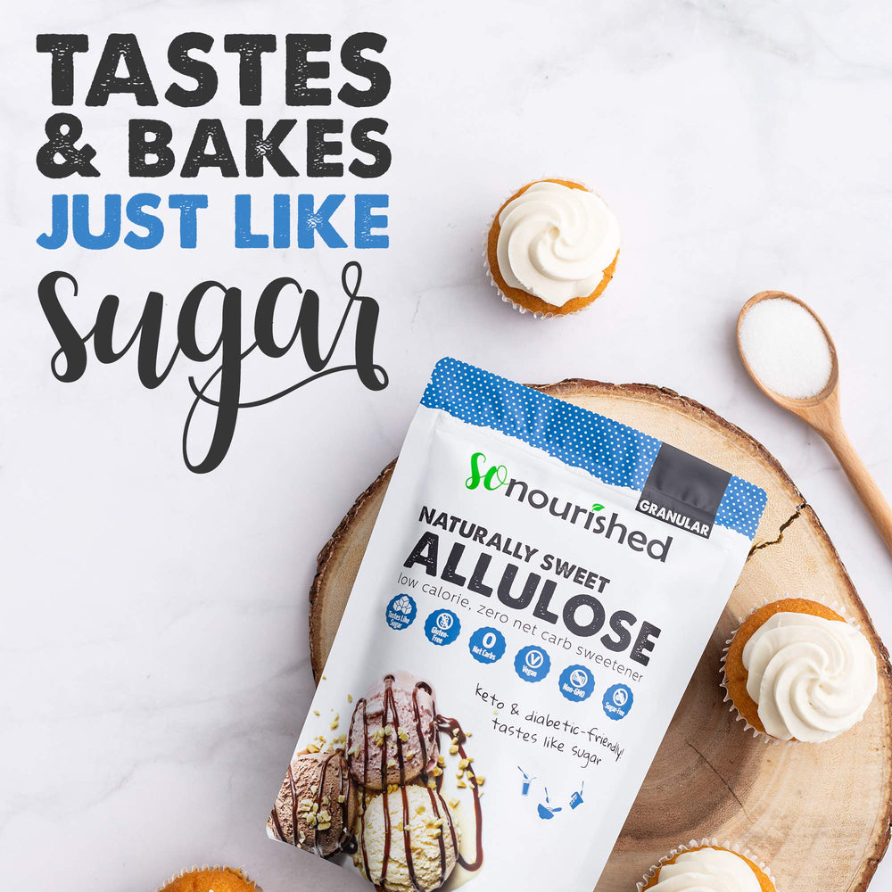 So Nourished Allulose-sweetener packaging shows 2.5 lb size