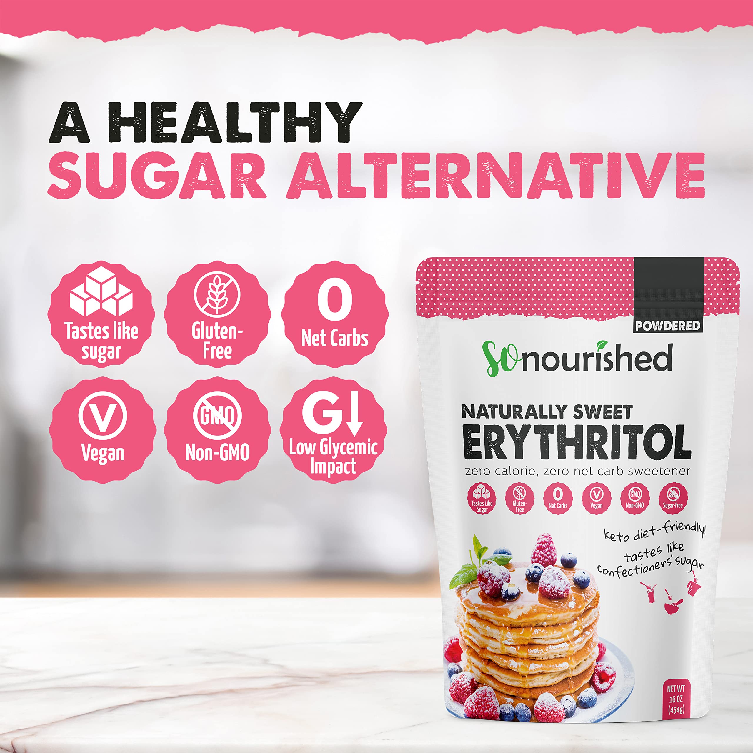So Nourished erythritol in baked goods with light, sugar-like sweetness