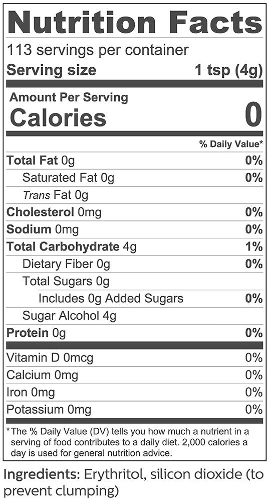 So Nourished erythritol scoop measuring fine powder for coffee and oatmeal