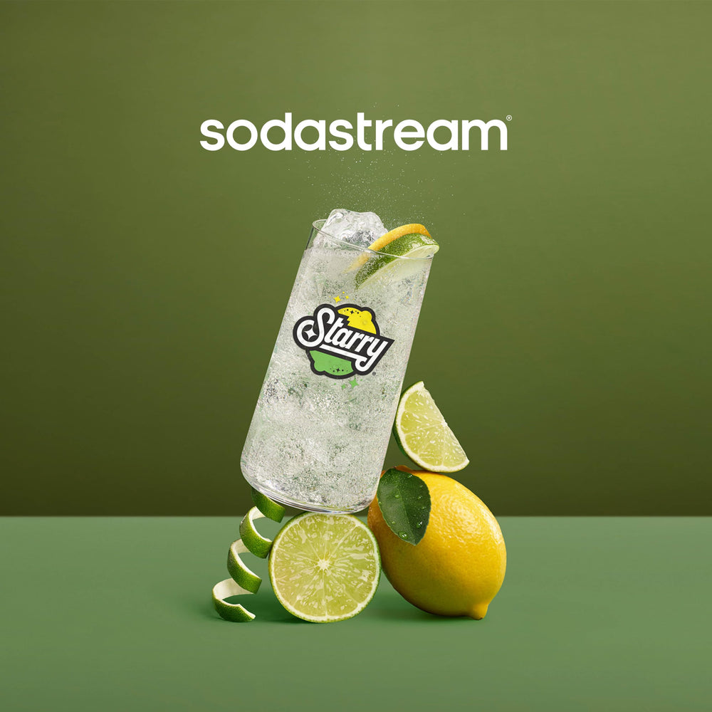 SodaStream bottle and glass with sparkling water for quick refreshment